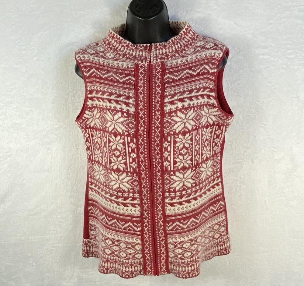 Vintage 90s 2000s Parkhurst Rabbit Fur Sweater Vest Women’s S Canadian Fair Isle